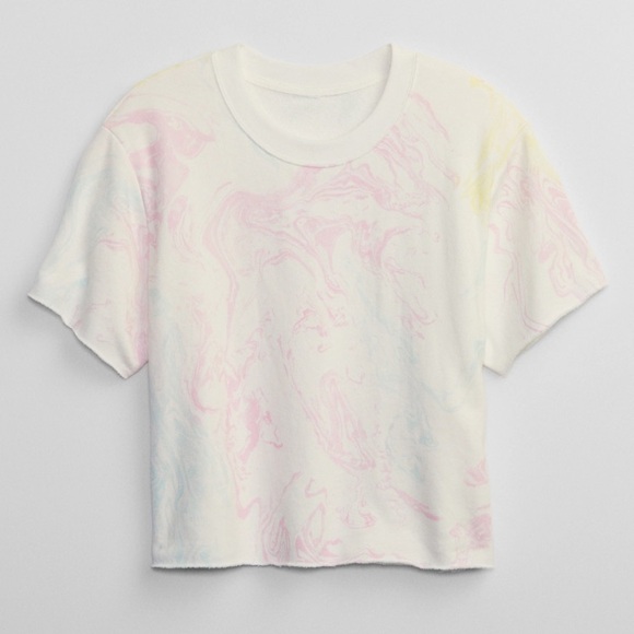 Marble print terry SS sweatshirt - Picture 11 of 12